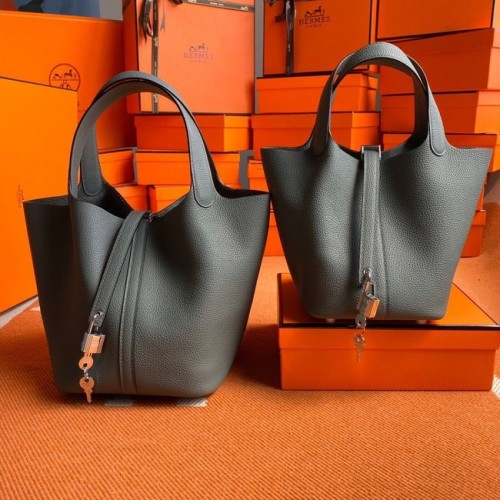 Hermes Picotin Lock Bags Original Togo Leather PL3388 Mandlová zelená