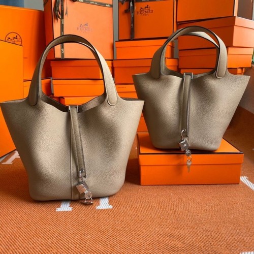 Hermes Picotin Lock Bags Originální kožené tašky PL3388 šedé