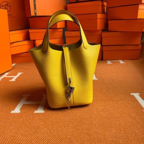 Hermes Picotin Lock Bags Original Togo Leather PL3388 citronová