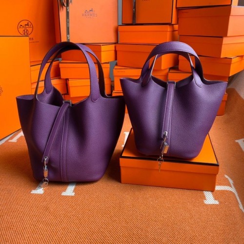 Hermes Picotin Lock Bags Originální kožené tašky togo PL3388 fialové