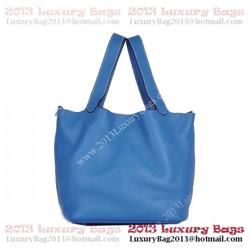 Hermes Picotin Lock MM Bag v Clemence Leather 8616 Blue