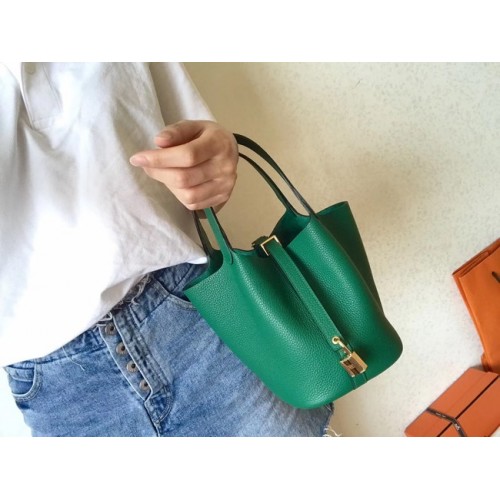 Hermes Picotin Lock PM Bags Original Leather H8688 green