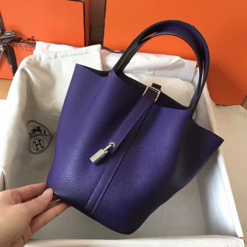 Hermes Picotin Lock PM Bags Original Leather H8688 fialová