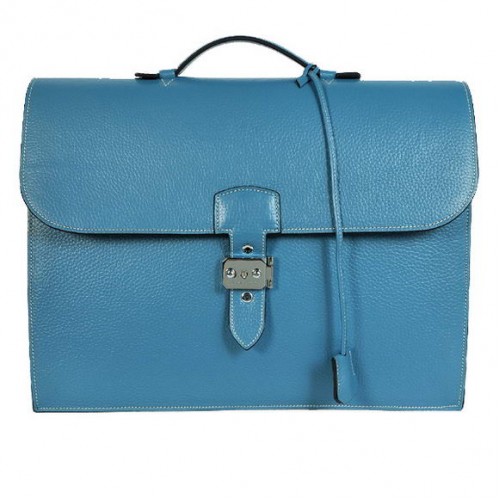 Hermes Sac Depeche 38cm Aktovka Clemence Blue