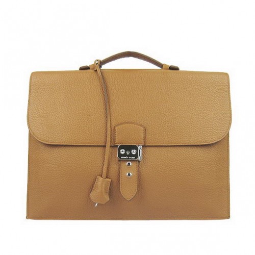Hermes Aktovka Sac Depeche 38cm Clemence Camel