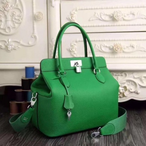 Hermes Toolbox Togo Bag Originální Kožená 3259 Zelená