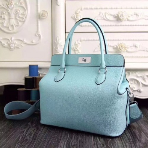 Hermes Toolbox Togo Bag Originální Kožená 3259 Sky Blue