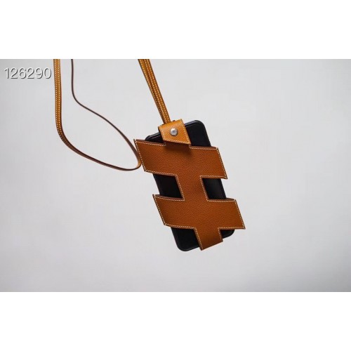 Pouzdro Hermes iPhone 11 Pro Originální kožené H6698 Hnědé