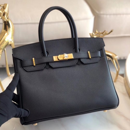 Hermes originální Epsom Leather HB35O černá a zlatá kovová