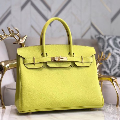 Hermes originální Epsom Leather HB35O citronově zlatý kov