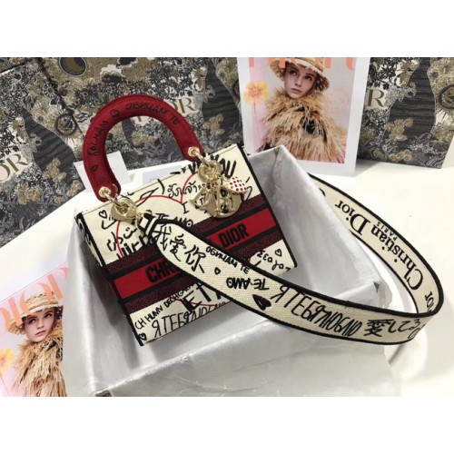 PLÁTĚNÁ TAŠKA LADY DIOR DIOR TOTE S VYŠÍVANÝM NÁRAMKEM 2550-2