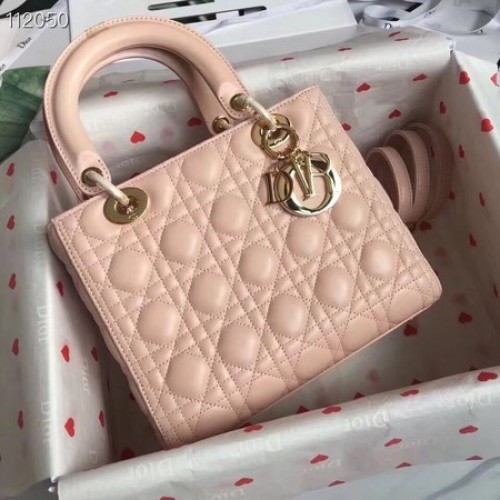 Kabelka Lady Dior z jehněčí kůže CAL44550 růžová