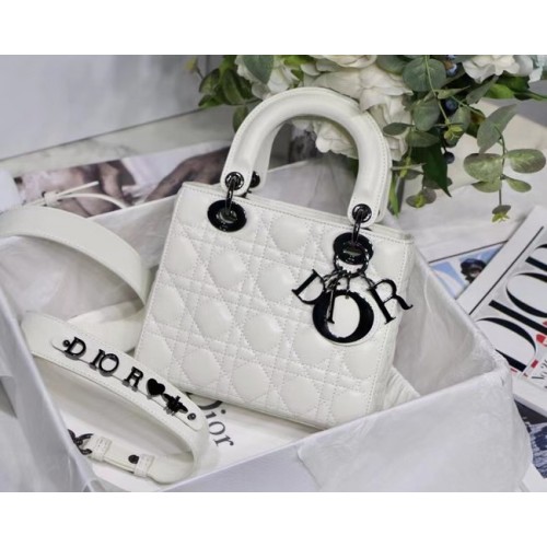 Kabelka LADY DIOR MY ABCDIOR Cannage Lambskin M0538I bílá