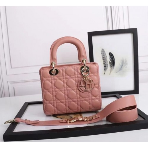 LADY DIOR MY ABCDIOR BAG Cannage Lambskin M0538O Třešňový květový prášek