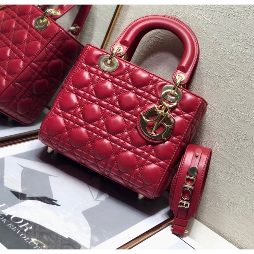 Kabelka LADY DIOR MY ABCDIOR Cannage Lambskin M0538O červená