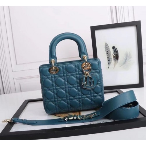 Kabelka LADY DIOR MY ABCDIOR Cannage Lambskin M0538O modrá