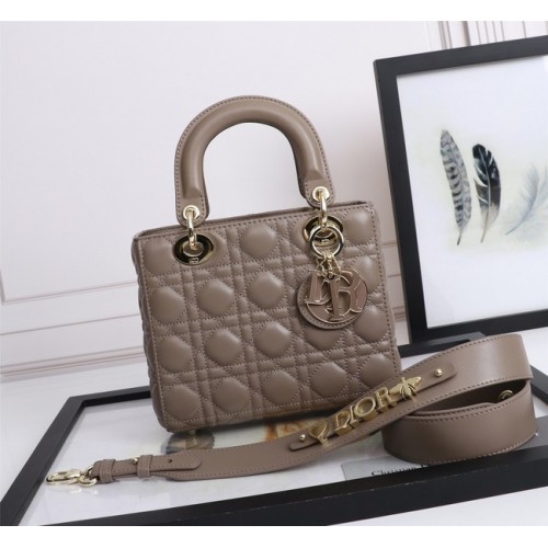 Kabelka LADY DIOR MY ABCDIOR Cannage Lambskin M0538O tmavě šedá