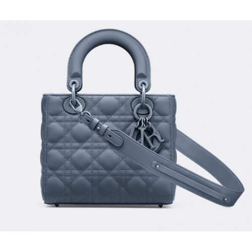 Kabelka LADY DIOR MY ABCDIOR, tmavě denimově modrá, ultramatná, telecí kůže Cannage, M0538SLOI
