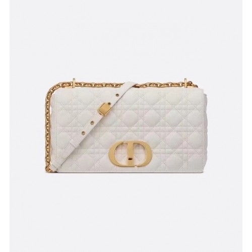 VELKÁ TAŠKA DIOR CARO Měkká telecí kůže Cannage M9243U bílá