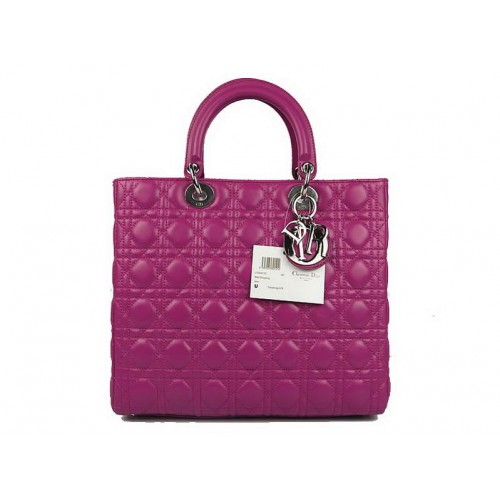 Christian Dior Lambskin Bags Velká dámská kabelka Dior CAL44561 Fialová stříbrná