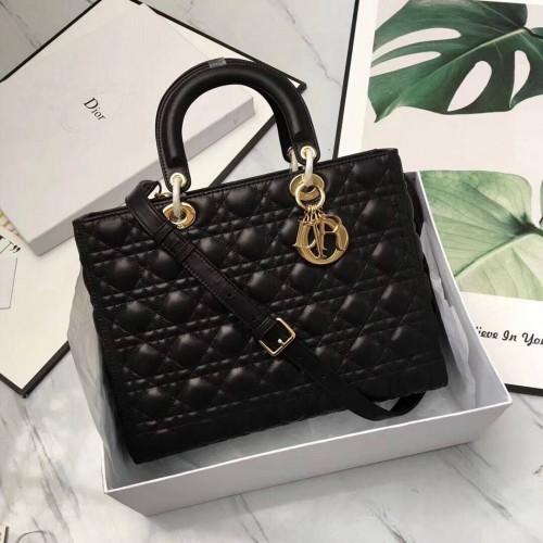 Kabelka Lady Dior z ovčí kůže D9603 černá
