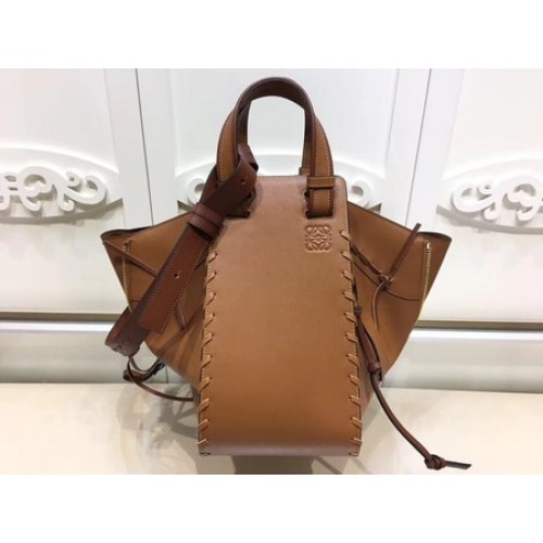 Kožená taška Loewe Hammock z telecí kůže 9128 hnědá