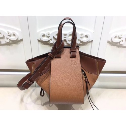 Kožená taška Loewe Hammock Calfskin Tote A9127 hnědá