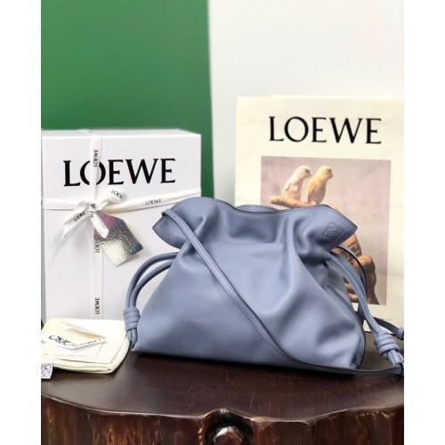 Kožená kabelka Loewe Lucky Bags LE0556 modrá