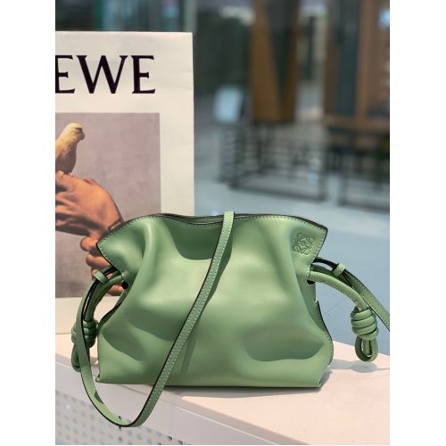 Kožená kabelka Loewe Lucky Bags LE0556 zelená