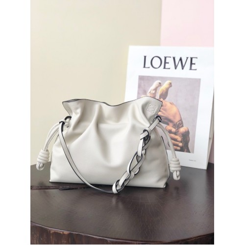 Kožená kabelka Loewe Lucky Bags LE0556 bílá