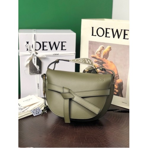 Malé crossbody kabelky Loewe Original Leather 8087 černozelené