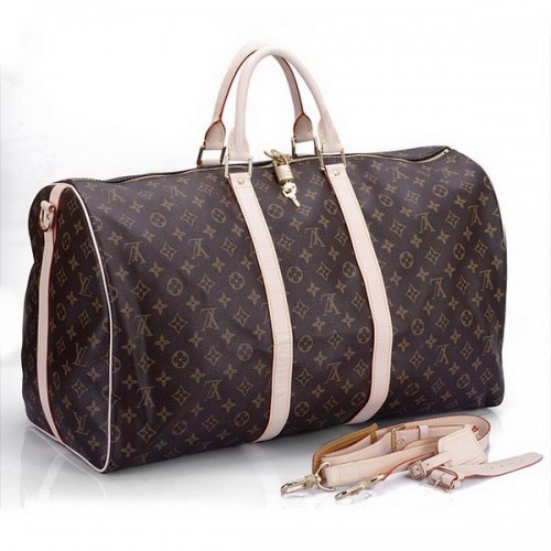 Kabelka Louis Vuitton Monogram Canvas Keepall 55 s ramenním popruhem M41414