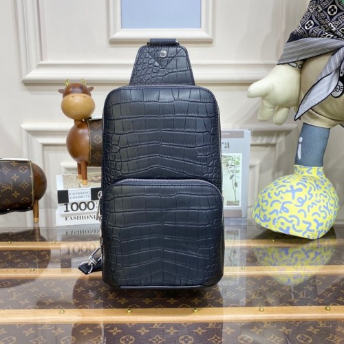 Kožená kabelka Louis Vuitton AVENUE SLING N41720 černá