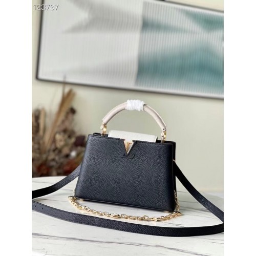 Kabelka Louis Vuitton CAPUCINES BB M48865 černá a bílá