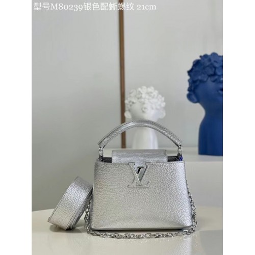 Louis Vuitton CAPUCINES MINI M80239 stříbrné