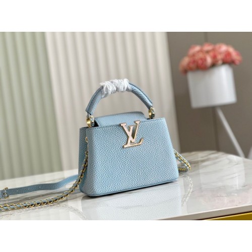 Kabelka Louis Vuitton CAPUCINES MINI M81190 světle modrá