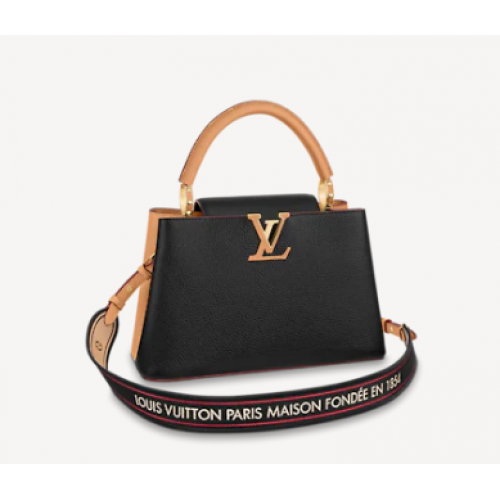 Kabelka Louis Vuitton CAPUCINES MM M58608 černá a béžová Arizona