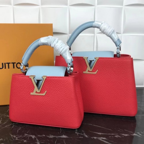 Kabelka Louis Vuitton CAPUCINES PM M57519 červená a modrá