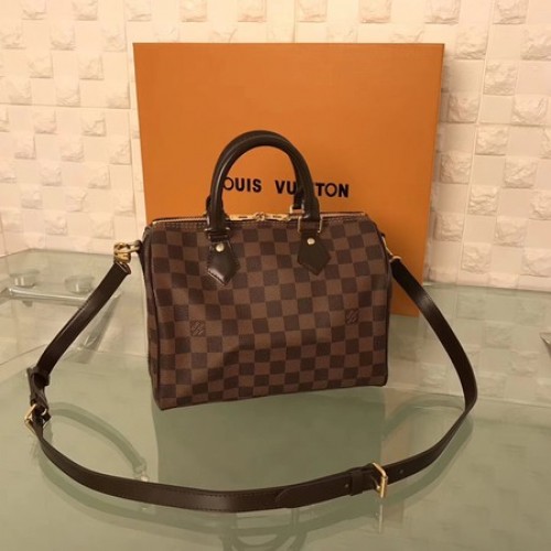 Louis Vuitton Damier Ebene Speedy 25 s ramenním popruhem N41181