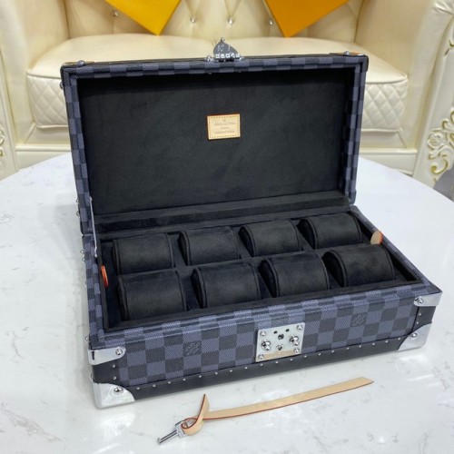 Pouzdro na hodinky Louis Vuitton Damier Graphite Canvas 8 M47641 černé