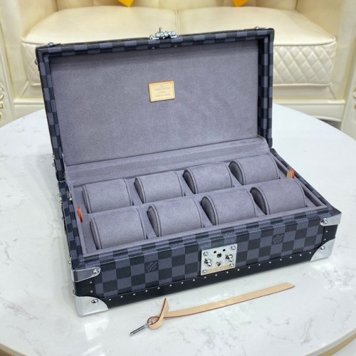 Louis Vuitton Damier Graphite canvas 8 POUZDRO NA HODINKY M47641 šedé