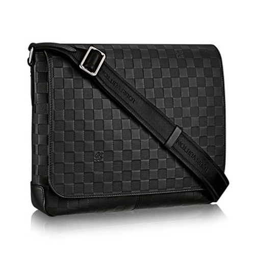 Hodinky Louis Vuitton Damier Infini Leather District MM N41284 Onyx