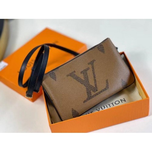 Kabelka Louis Vuitton s dvojitým zipem a kapsou M69203 hnědá