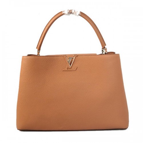 Elegantní kabelka Louis Vuitton Capucines GM M38861 pšenice