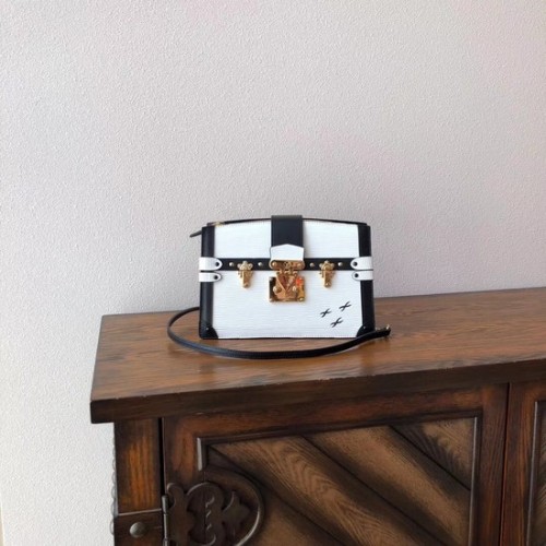 Kožená kabelka Louis Vuitton Epi TRUNK CLUTCH M51697 bílá