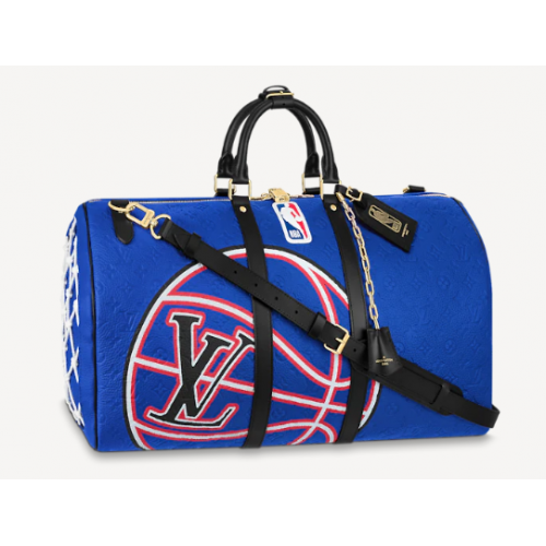 Louis Vuitton KEEPALL BANDOULIERE 55 M21105 Modrá