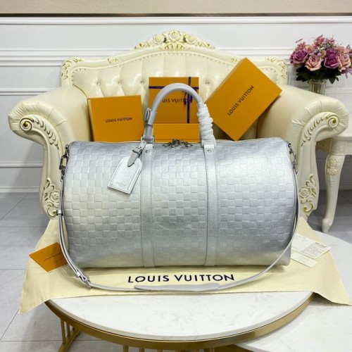 Louis Vuitton KEEPALL BANDOULIERE 55 M58041 stříbrná