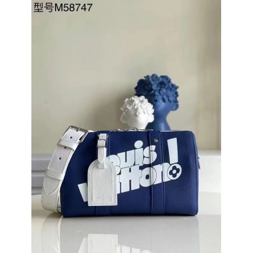 Kabelka Louis Vuitton KEEPALL XS M80842 modrá