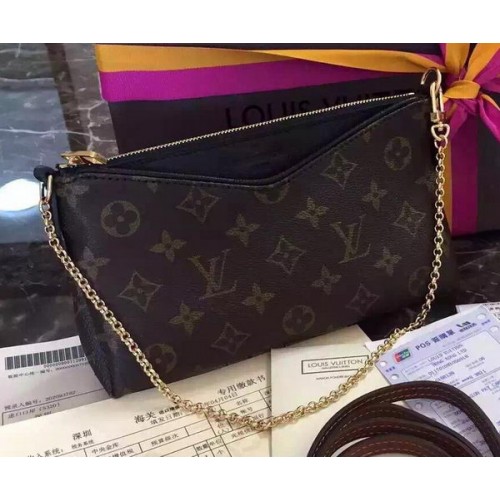 Plátěná kabelka Louis Vuitton PALLAS M41638 s monogramem, černá