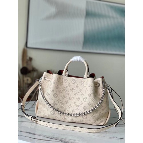 Kožená taška Louis Vuitton Mahina Bella M59203 béžová